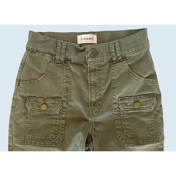FRAME Utility Pocket Pant / Jeans Hi Rise Straight Green Size 25 - Picture 3 of 7